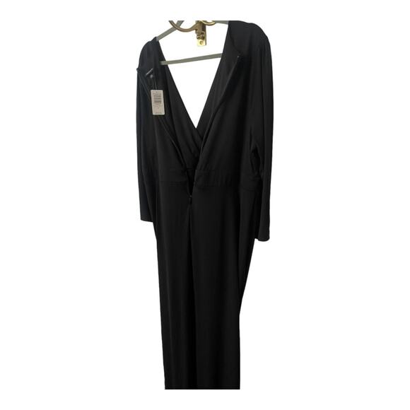 Torrid Studio Knit Hi-Low Maxi Dress Ruched Surplice Neck 3/4 Sleeve Black Sz 20 - Picture 7 of 15